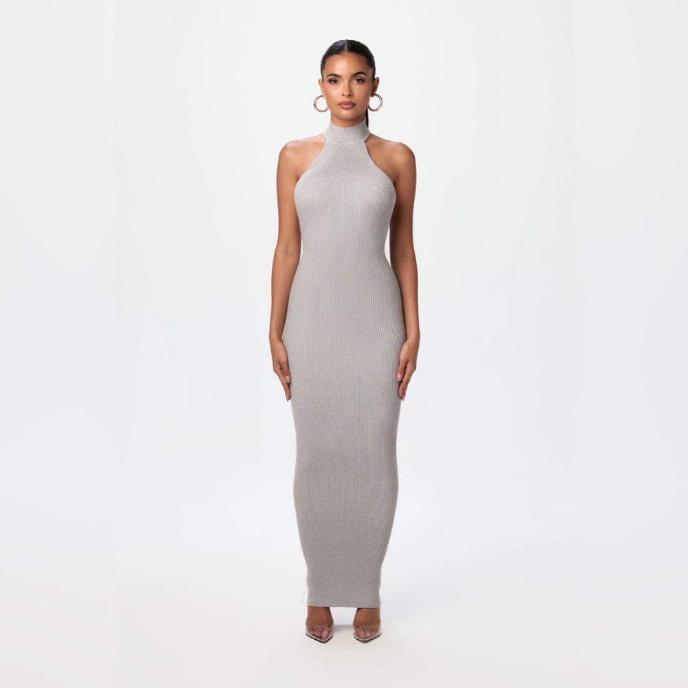 Naked Wardrobe Halter‎ Rib Maxi Dress Women’s Size Extra Large
